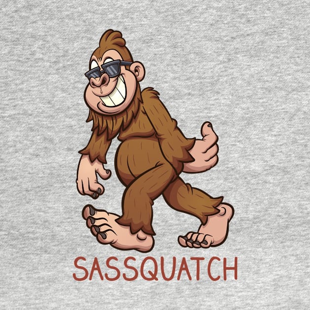 Sassquatch - Badass With An Attitude To Match  - White - Cartoon by Crazy Collective